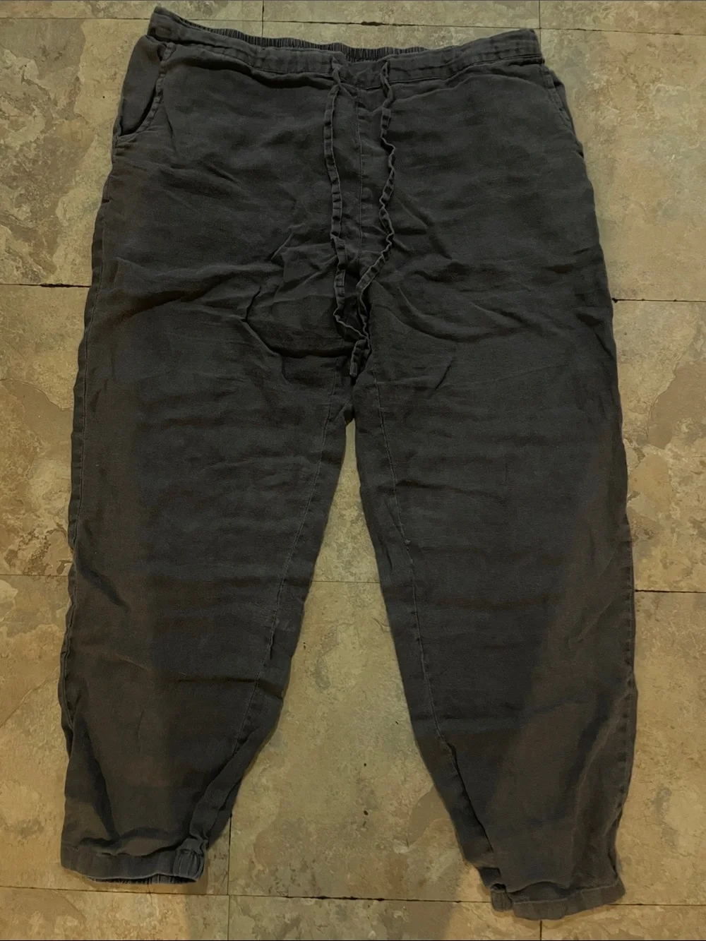 Men's Black Drawstring Casual Pants